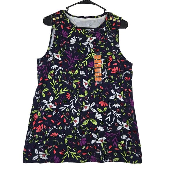 Jones New York Tops - Jones New York Floral Sleeveless Top Womens Size Medium Button detail 0669